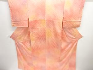 未使用品　梅青海波模様織り出し色無地着物